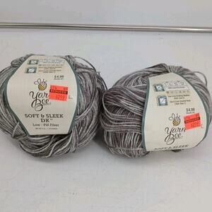 Lot of 2 Yarn Bee - Soft & Sleek DK - Color Cloud Control 4oz 478 Yds